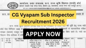 CG Vyapam Sub Inspector Recruitment 2026